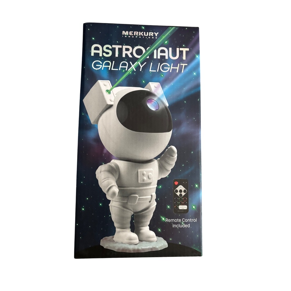 Merkury Innovations Astronaut Galaxy Light Projector White NEW Kids Room Color